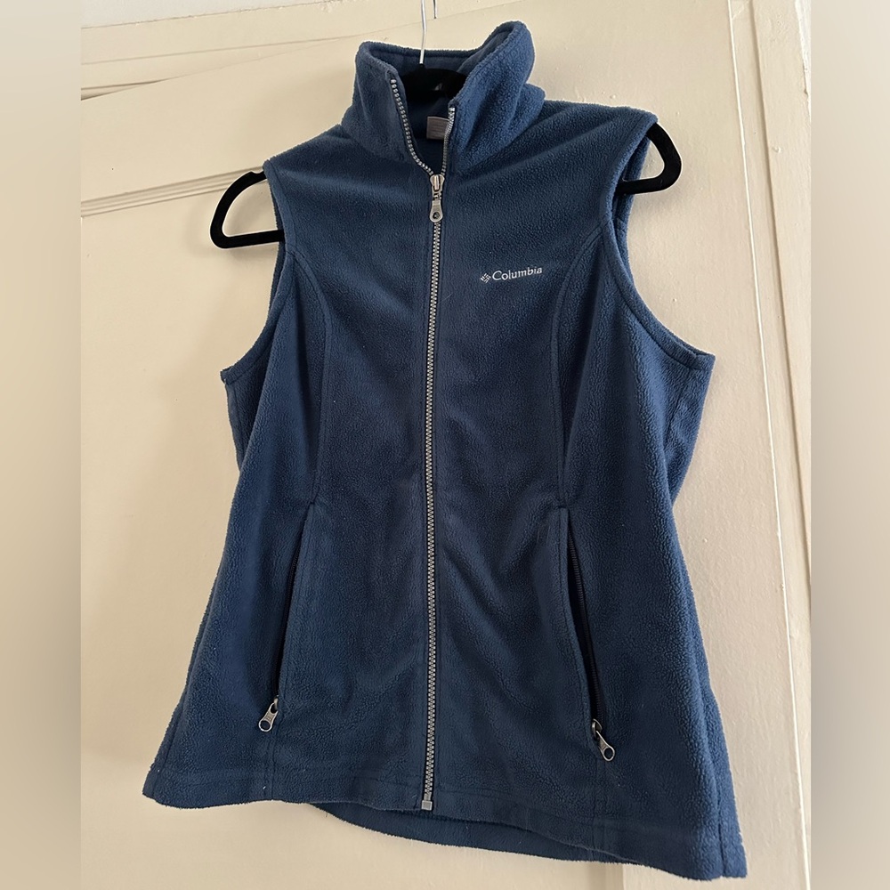 Vintage Navy Columbia Fleece Vest - Size Small